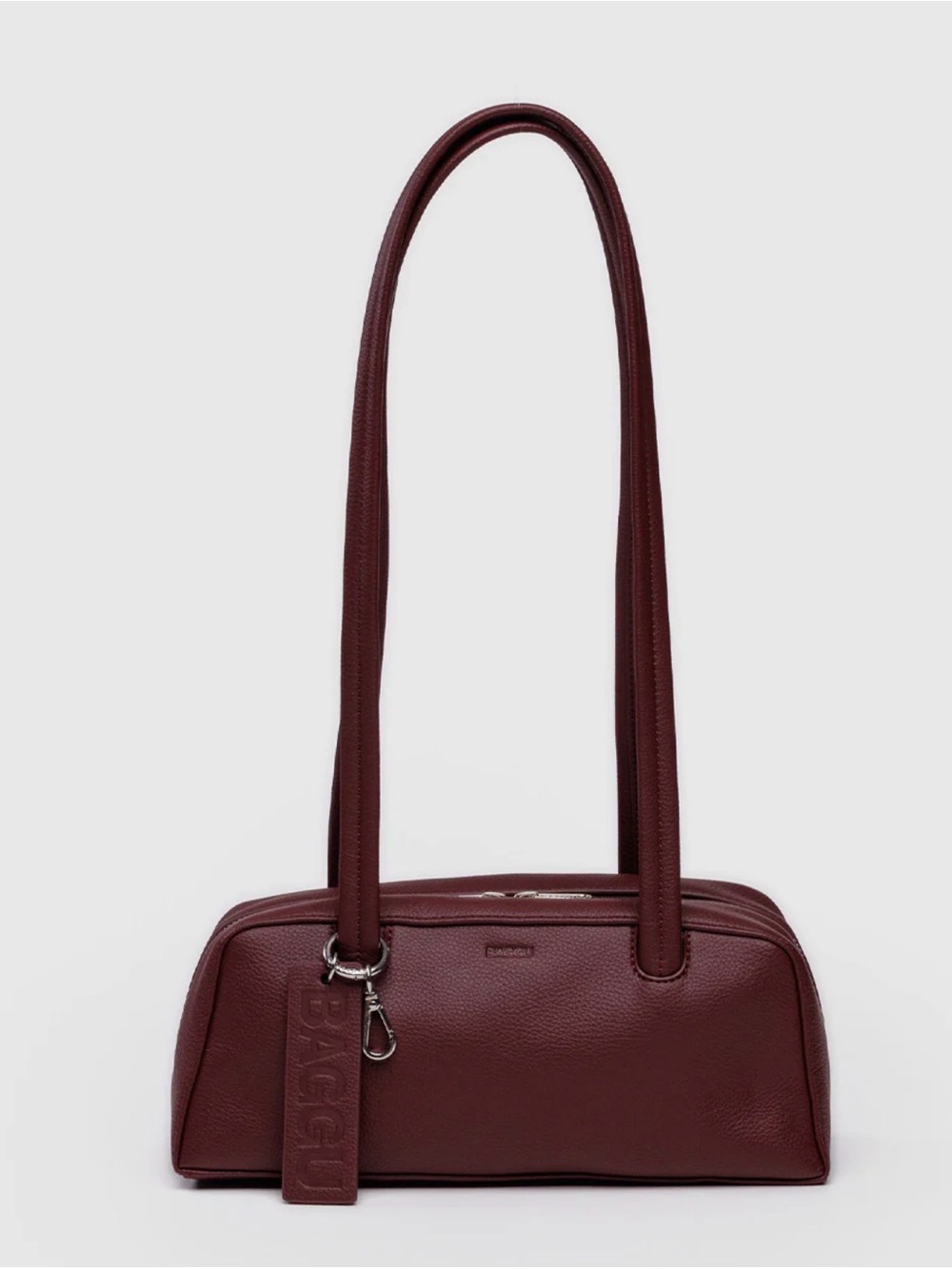 Baggu Small Recycled Leather Bowler Bag Mahogany